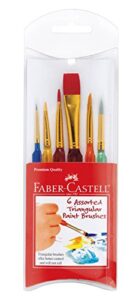 faber-castell triangular paint brush set – 6 assorted sizes – paintbrushes for kids