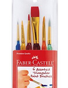 Faber-Castell Triangular Paint Brush Set - 6 Assorted Sizes - Paintbrushes for Kids