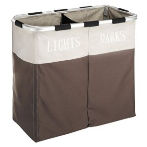 Whitmor Easycare Double Laundry Hamper - Lights and Darks Separator - Java