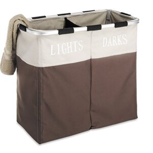 Whitmor Easycare Double Laundry Hamper - Lights and Darks Separator - Java