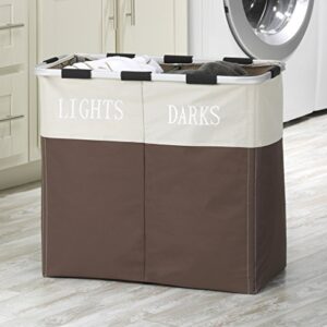 Whitmor Easycare Double Laundry Hamper - Lights and Darks Separator - Java