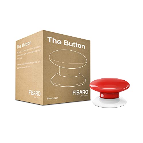 FIBARO The Button Z-Wave Plus Scene Controller On-Off Trigger, FGPB-101-3, Red