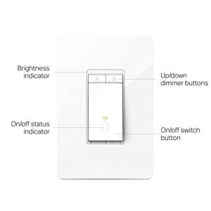 Kasa Smart Dimmer Switch HS220, Single Pole, Needs Neutral Wire, 2.4GHz Wi-Fi Light Switch Works with Alexa and Google Home, UL Certified, No Hub Required