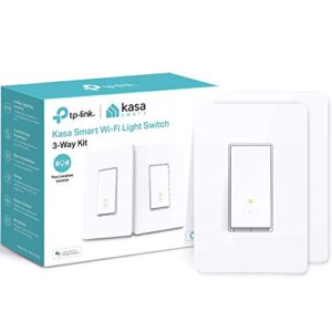 kasa smart 3 way switch hs210 kit, needs neutral wire, 2.4ghz wi-fi light switch works with alexa and google home, ul certified, no hub required, 2 count (pack of 1)