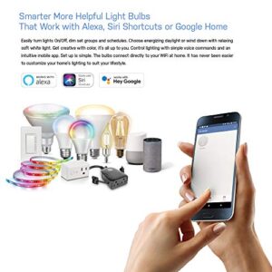 Feit Electric OM60/927CA/AG 60W Equivalent WiFi Dimmable, No Hub Required, Alexa Google Assistant A19 Smart LED Light Bulb, 4.4" H x 2.3" D, 2700K Soft White