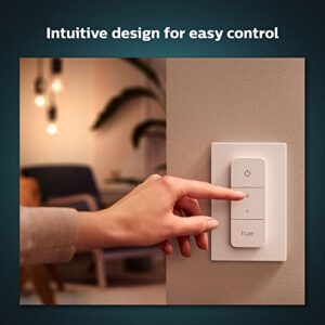 Philips Hue v2 Smart Dimmer Switch and Remote, Installation-Free, Smart Home, Exclusively for Philips Hue Smart Lights (2021 Version), White, 1-Pack