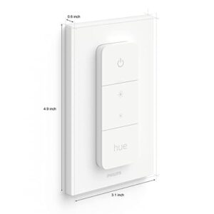 Philips Hue v2 Smart Dimmer Switch and Remote, Installation-Free, Smart Home, Exclusively for Philips Hue Smart Lights (2021 Version), White, 1-Pack