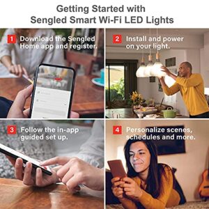 Sengled Alexa Light Bulb, WiFi Light Bulbs, Smart Light Bulbs, Smart Bulbs that Work with Alexa & Google Assistant, A19 Soft White (2700K) No Hub Required, 800LM 60W Equivalent High CRI>90, 4 Pack