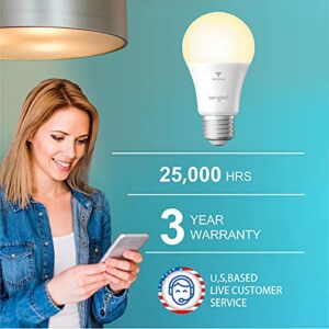 Sengled Alexa Light Bulb, WiFi Light Bulbs, Smart Light Bulbs, Smart Bulbs that Work with Alexa & Google Assistant, A19 Soft White (2700K) No Hub Required, 800LM 60W Equivalent High CRI>90, 4 Pack