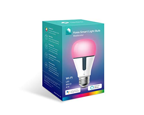 Kasa Smart Bulb, 850 Lumens, Full Color Changing Dimmable WiFi LED Light Bulb Compatible with Alexa and Google Home, A19, 9.5W,2.4Ghz only, No Hub Required 1-Pack(KL130)