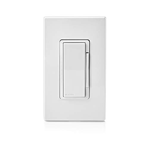 Leviton D26HD-2RW Decora Smart Wi-Fi Dimmer (2nd Gen), Works with Hey Google, Alexa, Apple HomeKit/Siri, and Anywhere Companions, No Hub Required, Neutral Wire Required, White