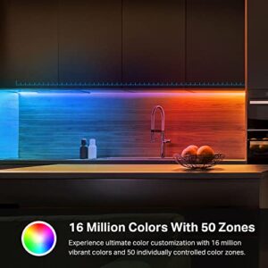 Kasa Smart LED Light Strip, 50 Color Zones RGBIC, 16.4ft Wi-Fi , Works w/ Alexa, Google Assistant & SmartThings, High Brightness, 16M Colors, PU Coating, Trimmable, 2 Yr Warranty (KL420L5)