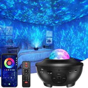 star projector galaxy night light projector, with remote control&music speaker, voice control&timer, starry light projector for baby kids adults bedroom/decoration/birthday/party
