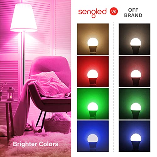 Sengled Smart Light Bulbs, Color Changing Alexa Light Bulb Bluetooth Mesh, Smart Bulbs That Work with Alexa Only, Dimmable LED Bulb A19 E26 Multicolor, High CRI, High Brightness, 8.7W 800LM, 1Pack