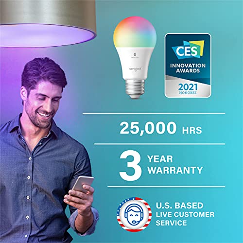 Sengled Smart Light Bulbs, Color Changing Alexa Light Bulb Bluetooth Mesh, Smart Bulbs That Work with Alexa Only, Dimmable LED Bulb A19 E26 Multicolor, High CRI, High Brightness, 8.7W 800LM, 1Pack