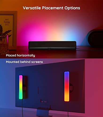 Govee Smart Light Bars, RGBICWW Smart LED Lights with 12 Scene Modes and Music Modes, Bluetooth Color Light Bar for Entertainment, PC, TV, Room Decoration