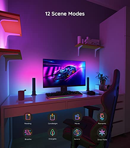 Govee Smart Light Bars, RGBICWW Smart LED Lights with 12 Scene Modes and Music Modes, Bluetooth Color Light Bar for Entertainment, PC, TV, Room Decoration