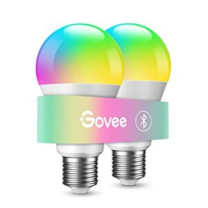 govee led light bulb dimmable, music sync color changing light bulbs, a19 7w 60w equivalent, no hub required multicolor bluetooth light bulbs with app control for party home (don’t support wifi/alexa)