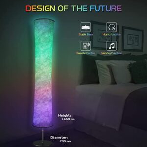 Torchlet Floor Lamp, RGB Color Changing Led Lamp, Smart Lamp Alexa APP Control, Modern Floor Lamp with DIY Mode, Music Sync and White Fabric Shade, Standing Lamp for Living Room Bedroom Game Room