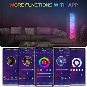 Torchlet Floor Lamp, RGB Color Changing Led Lamp, Smart Lamp Alexa APP Control, Modern Floor Lamp with DIY Mode, Music Sync and White Fabric Shade, Standing Lamp for Living Room Bedroom Game Room