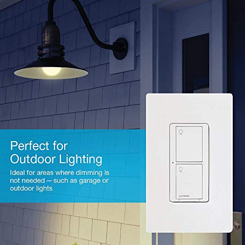 Lutron Caséta Wireless Smart Lighting Switch for All Bulb Types or Fans | PD-6ANS-WH | White