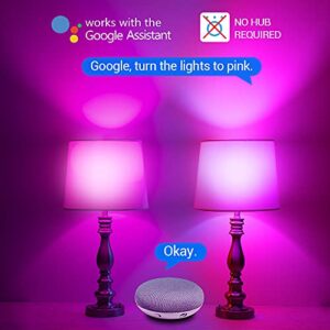 Alexa Light Bulb, LED Light Bulb, Smart Bulb, Work with Alexa Google Echo Dot(No Hub Required), WiFi Color Changing Light Bulb, RGBCW A19 E26 Equivalent 60W, Dimmable 2.4Ghz only, 2 Pack CT CAPETRONIX