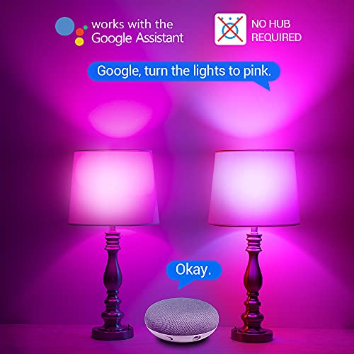 Alexa Light Bulb, LED Light Bulb, Smart Bulb, Work with Alexa Google Echo Dot(No Hub Required), WiFi Color Changing Light Bulb, RGBCW A19 E26 Equivalent 60W, Dimmable 2.4Ghz only, 2 Pack CT CAPETRONIX
