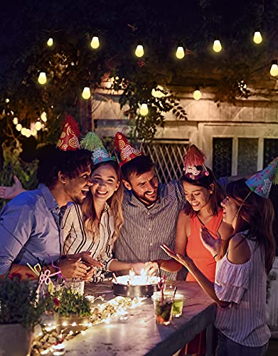 Govee Outdoor String Lights, 48ft WiFi Alexa String Lights with App Control, IP65 Waterproof Outdoor Lights with 15 Dimmable Warm White LED Bulbs for Balcony, Backyard, Party