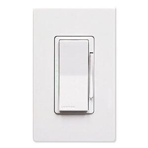 Leviton DZ6HD-1BZ Decora Smart 600W Dimmer with Z-Wave Technology, Ivory, 1-Pack, White/Light Almond