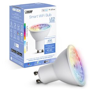 feit electric 50-watt equivalent mr16 alexa google siri smart rgbw led light bulb