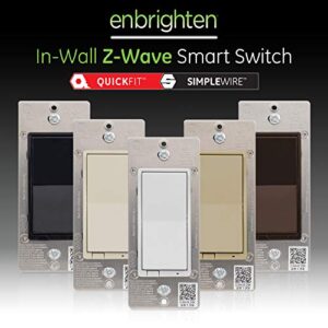 Enbrighten Z-Wave Smart Rocker Light Switch with QuickFit and SimpleWire, 3-Way Ready, Works with Alexa, Google Assistant, ZWave Hub Required, Repeater/Range Extender, White & Light Almond, 46201