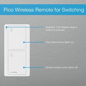 Lutron Caseta Switch & Remote-Wireless Control | 3-Way Switch | Compatible with Alexa, Apple HomeKit, and the Google Assistant | P-PKG1WS-WH | White
