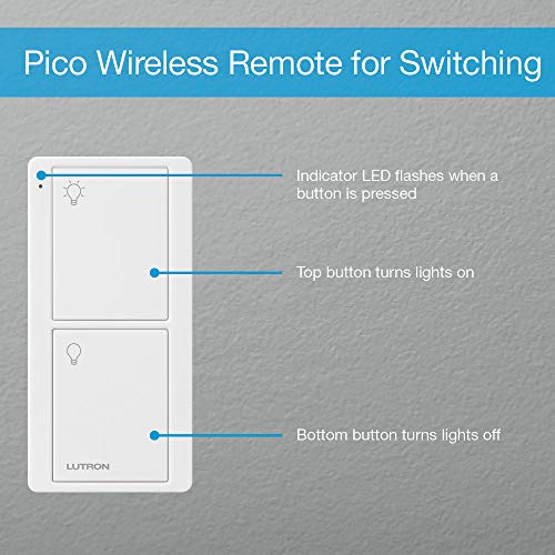 Lutron Caseta Switch & Remote-Wireless Control | 3-Way Switch | Compatible with Alexa, Apple HomeKit, and the Google Assistant | P-PKG1WS-WH | White