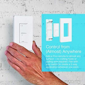 Lutron Caseta Switch & Remote-Wireless Control | 3-Way Switch | Compatible with Alexa, Apple HomeKit, and the Google Assistant | P-PKG1WS-WH | White