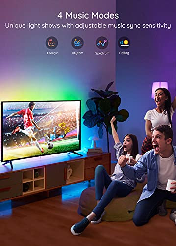 Govee RGBIC TV LED Backlight, LED Lights for TV with APP Control, Music Sync, Scene Modes, 6.56FT RGBIC Color Changing Strip Lights for 30-50 inch TVs, USB Powered