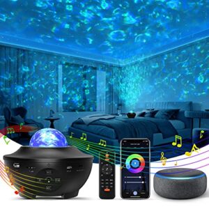 star projector, galaxy projector for bedroom with night light bluetooth speaker&remote for room decor, works with alexa＆smart app, christmas gifts for kids women man