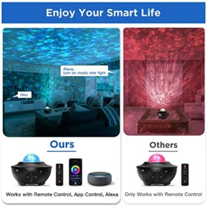 Star Projector, Galaxy Projector for Bedroom with Night Light Bluetooth Speaker&Remote for Room Decor, Works with Alexa＆Smart App, Christmas Gifts for Kids Women Man