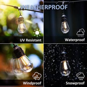 XMCOSY+ Outdoor String Lights, Smart Patio Lights 49Ft, APP WiFi Control, Work with Alexa, 15 LED Edison Bulbs, Waterproof, Extendable, Dimmable String Lights for Outside, Patio, Porch