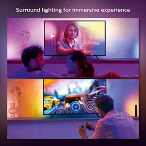 Philips Hue Play Gradient 65" TV LED Backlight Lightstrip, Flowing Multicolor Effect, Surround Lighting for Home Theater, Sync with Movies, Music and Video Games, Requires Hue Bridge and HDMI Sync Box