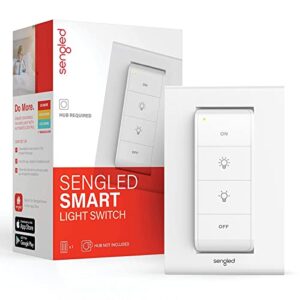 sengled (e39-g8c) light compatible with alexa, google, smartthings, homekit and siri, smart hub required zigbee switch remote control bulbs on/off/level brightness, dimmable, 1 pack, white