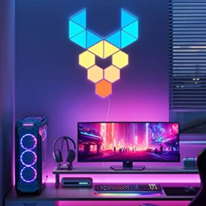 Govee Triangle Light Panels, RGBIC Tri Lights, Glide Wall Light Decor, Multicolor Effects, Music Sync, DIY Design, Smart WiFi App Control, Works with Alexa & Google Assistant for Room, Gaming, 10 Pack