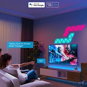 Govee Triangle Light Panels, RGBIC Tri Lights, Glide Wall Light Decor, Multicolor Effects, Music Sync, DIY Design, Smart WiFi App Control, Works with Alexa & Google Assistant for Room, Gaming, 10 Pack