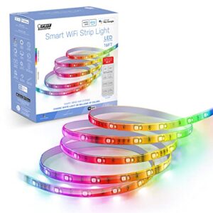 Feit Electric TAPE192/RGBW/AG 10-Watt WiFi Dimmable, No Hub Required, Alexa or Google Assistant RGBW Multi-Color LED Smart Strip Tape Light, 16' x 0.4"