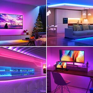 Lepro 65.6ft LED Strip Lights, Ultra-Long RGB 5050 LED Strips with Remote Controller and Fixing Clips, Color Changing Tape Light with 12V ETL Listed Adapter for Bedroom, Room, Kitchen, Bar(32.8FTX 2)