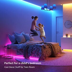 Lepro 65.6ft LED Strip Lights, Ultra-Long RGB 5050 LED Strips with Remote Controller and Fixing Clips, Color Changing Tape Light with 12V ETL Listed Adapter for Bedroom, Room, Kitchen, Bar(32.8FTX 2)