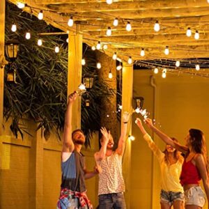 Govee Outdoor String Lights, 48ft Smart Outdoor String Lights with 15 Dimmable Warm White LED Bulbs, IP65 Waterproof Shatterproof Patio Lights for Dating, Party, Wedding, 70lm per Bulb