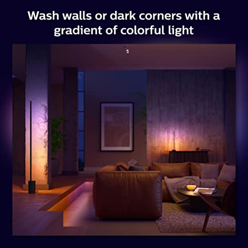 Philips Hue Gradient Signe Floor Lamp, Compatible with Alexa, Apple HomeKit and Google Assistant, Black