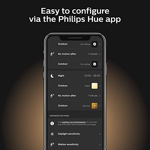 Philips Hue Dusk-to-Dawn Outdoor Motion Sensor, Wireless and Easy to Install, Works with Philips Hue Lights, Hue Bridge Required