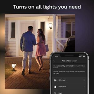 Philips Hue Dusk-to-Dawn Outdoor Motion Sensor, Wireless and Easy to Install, Works with Philips Hue Lights, Hue Bridge Required