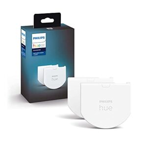 philips hue wall switch module, keeps hue smart lights reachable when switch is off (white 2-pack), requires hue lights and hue bridge